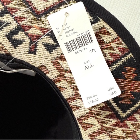 Anthropologie Geometric Patterned Hat - Black, Brown, Cream - Picture 4 of 5